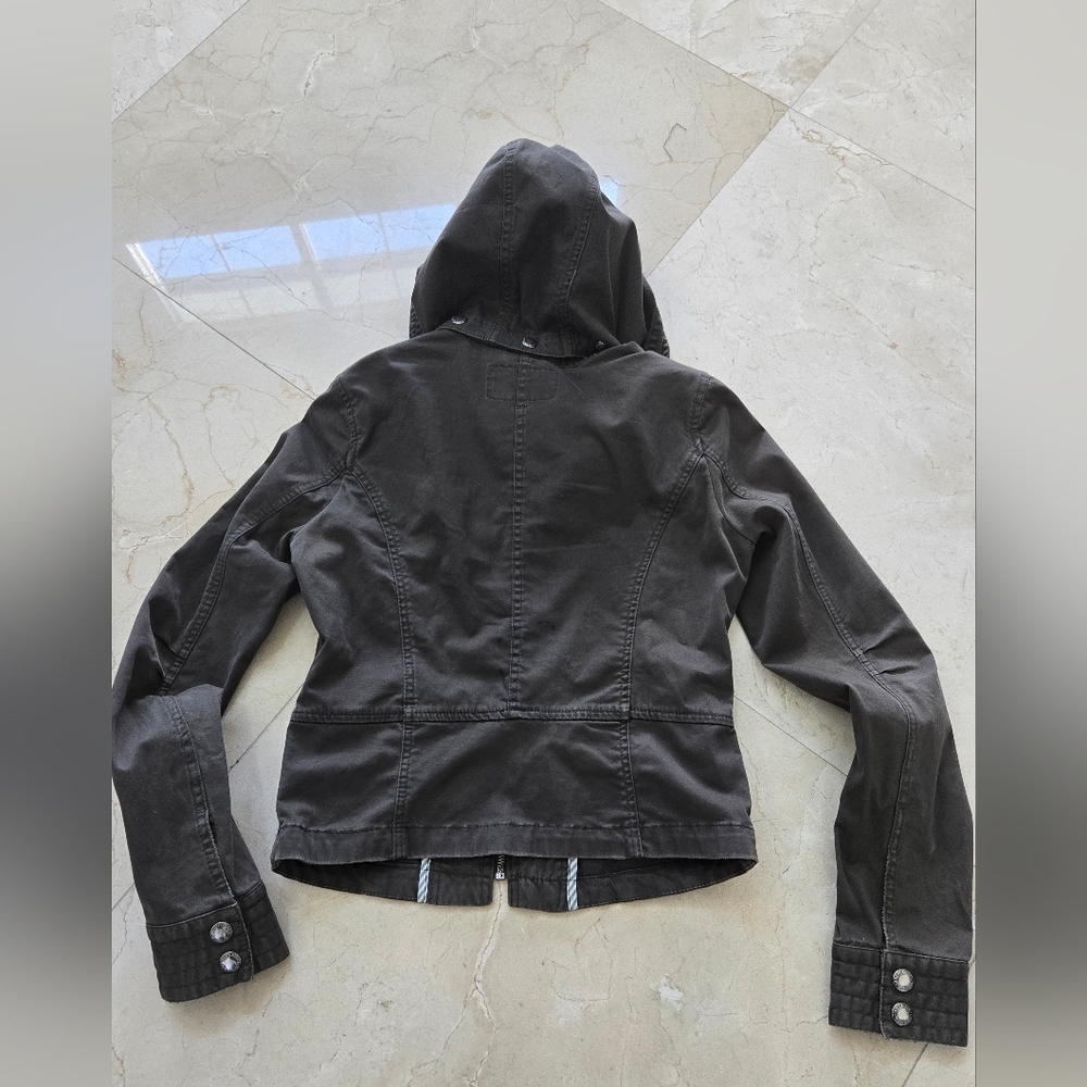 A&F Army Green Hooded Jean Jacket - Picture 9 of 10
